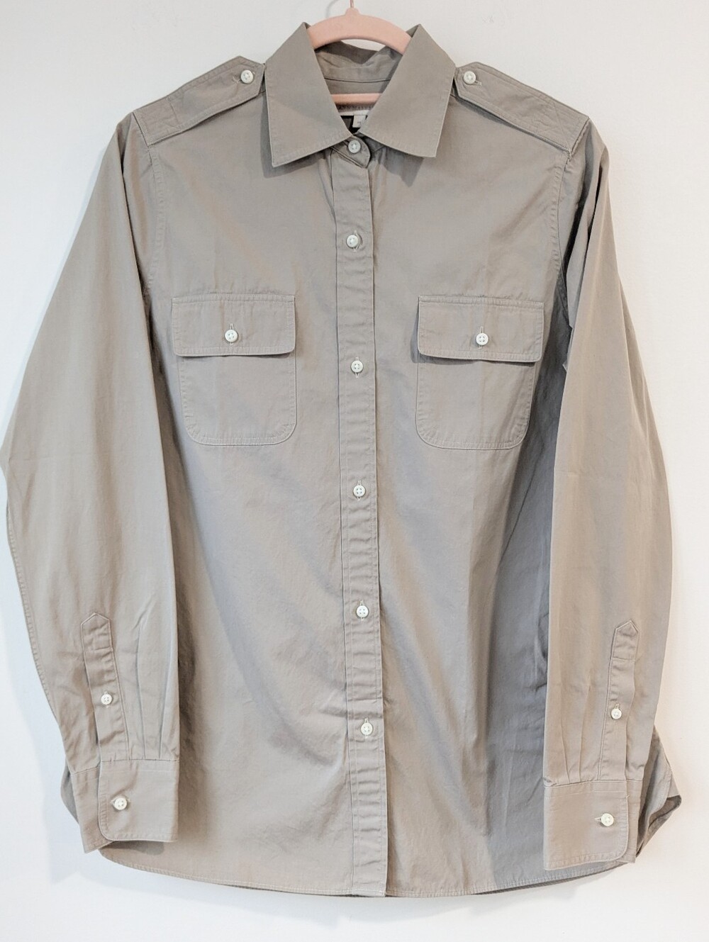 Ann Mashburn Button-Up Utility Shirt in Taupe